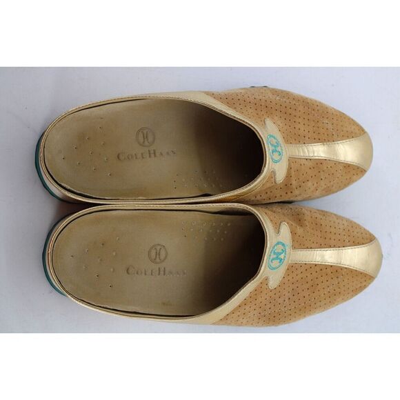 Cole Haan 6b Tan & Gold Slip On Mule - Picture 10 of 11